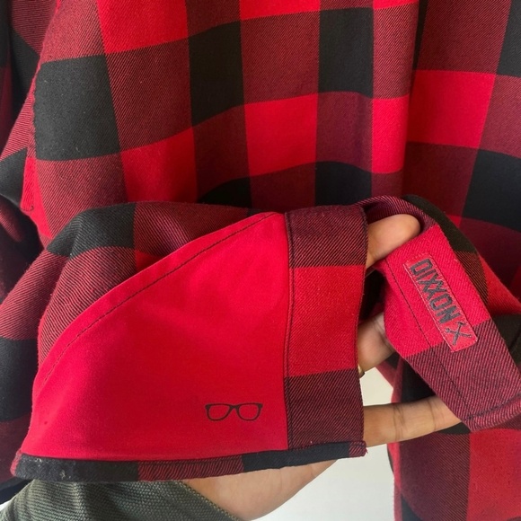 DIXXON Flannel Redrum Men's Plaid Long Sleeve Shining Shirt Rare Men’s size Larg - Picture 9 of 9